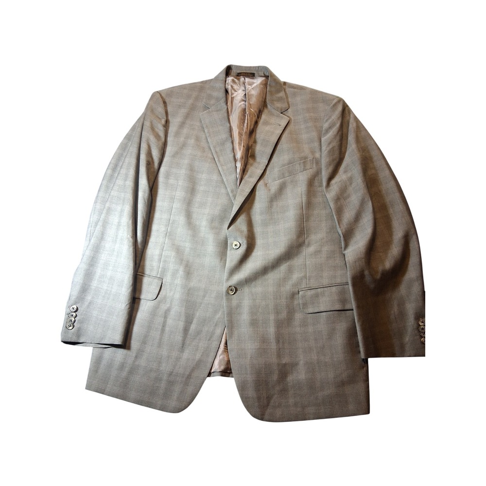 Jos. A. Bank Reserve Gray Glen Plaid Super 120s Wool Blazer Sport Coat Mens 46R